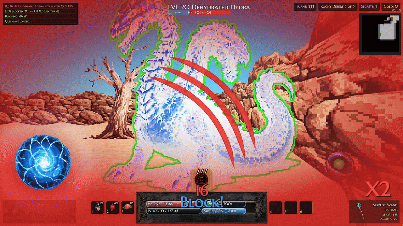 Magic combat in Crawler3D