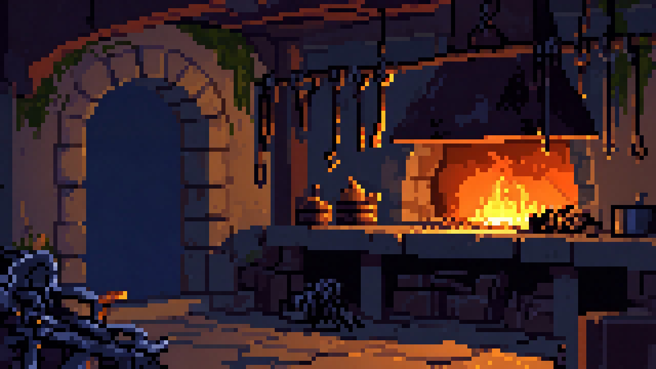 Blacksmith shop interior